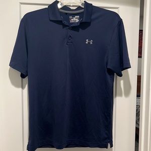 Under Armour polo/golf t shirt dri-fit material size medium in navy blue